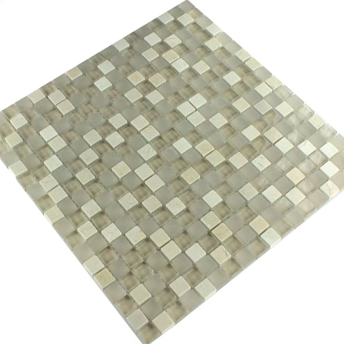 Mozaik Pločice Staklo Mramor Barbuda Krem 15x15x8mm
