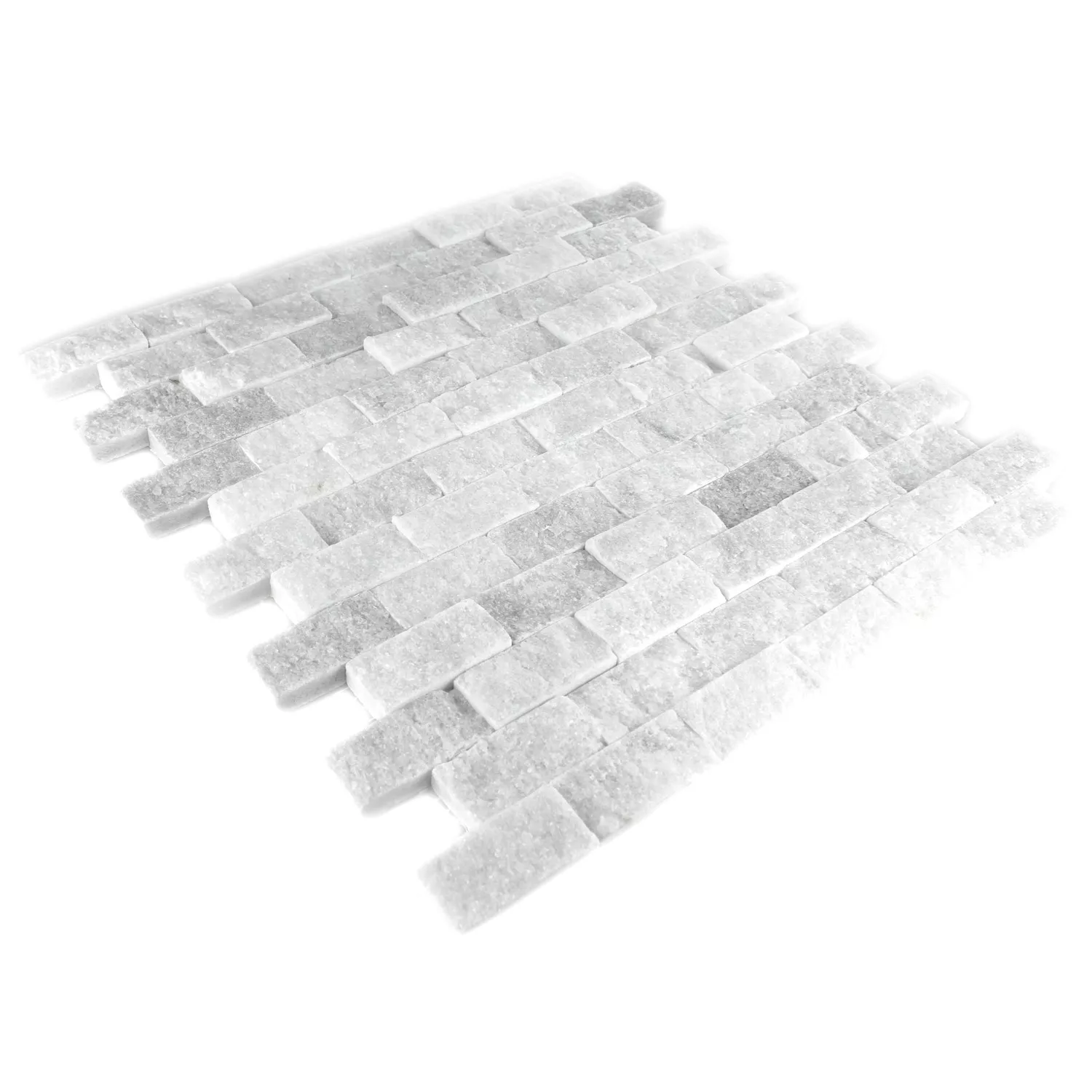 Mozaik Pločice Prirodni Kamen Mramor Treviso Brick Bijela 3D
