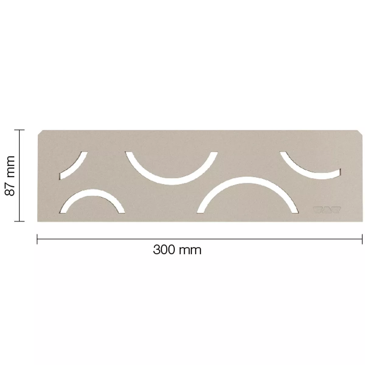 Zidna polica u niši Schlüter pravokutnik 30x8,7cm Curve Cream