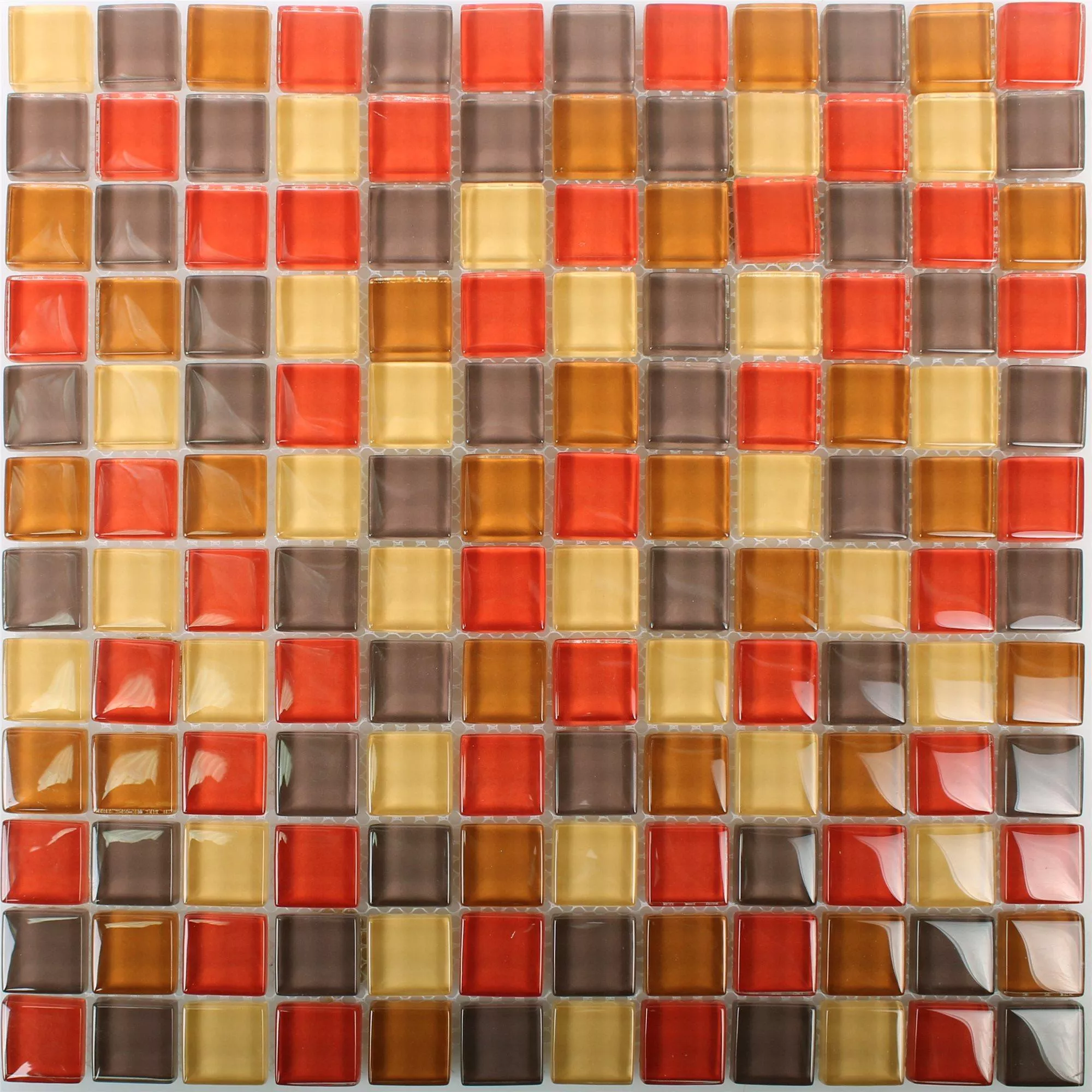 Stakleni Mozaik Pločice 23x23x8mm Crvena Mix