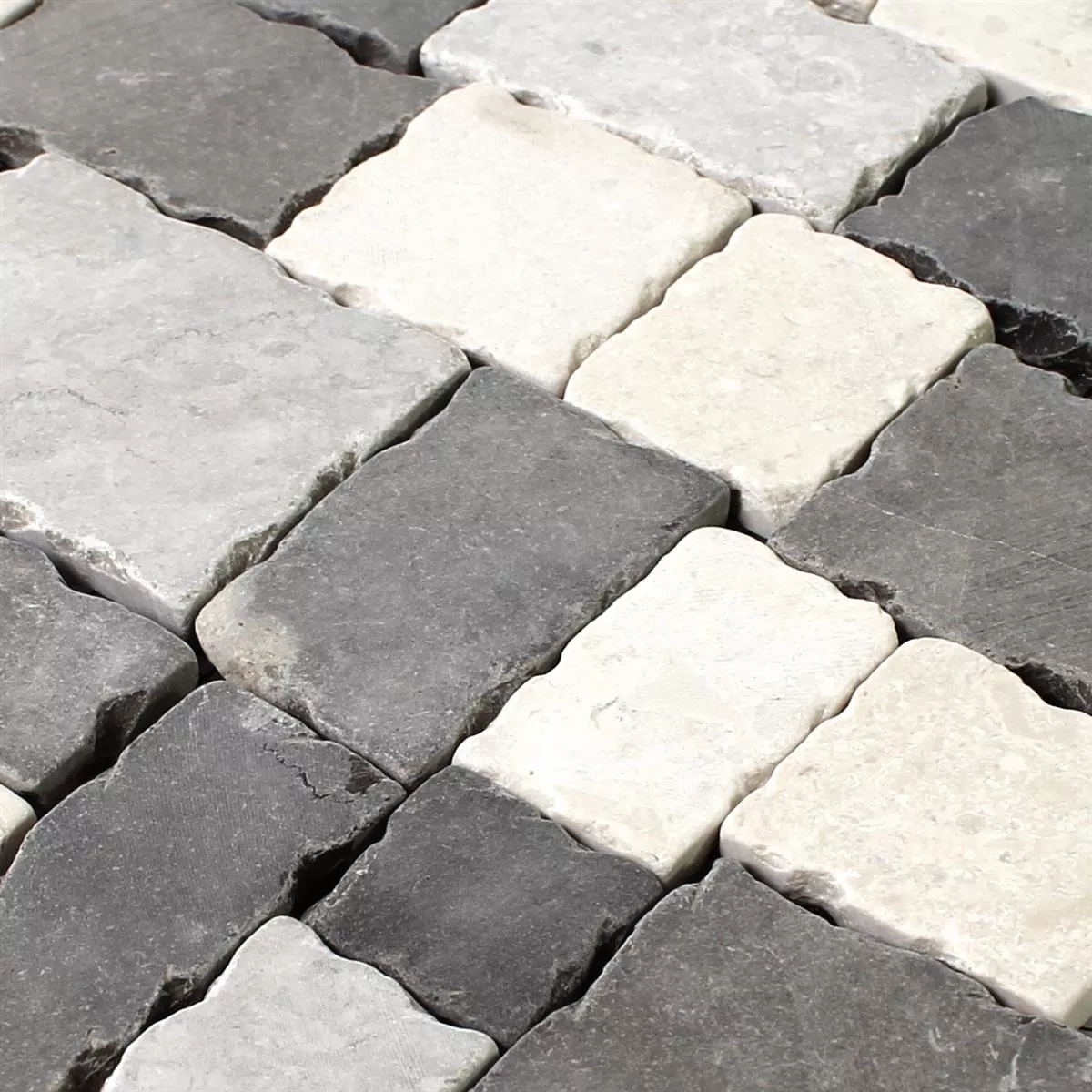 Mozaik Pločice Prirodni Kamen Crna Siva Bež