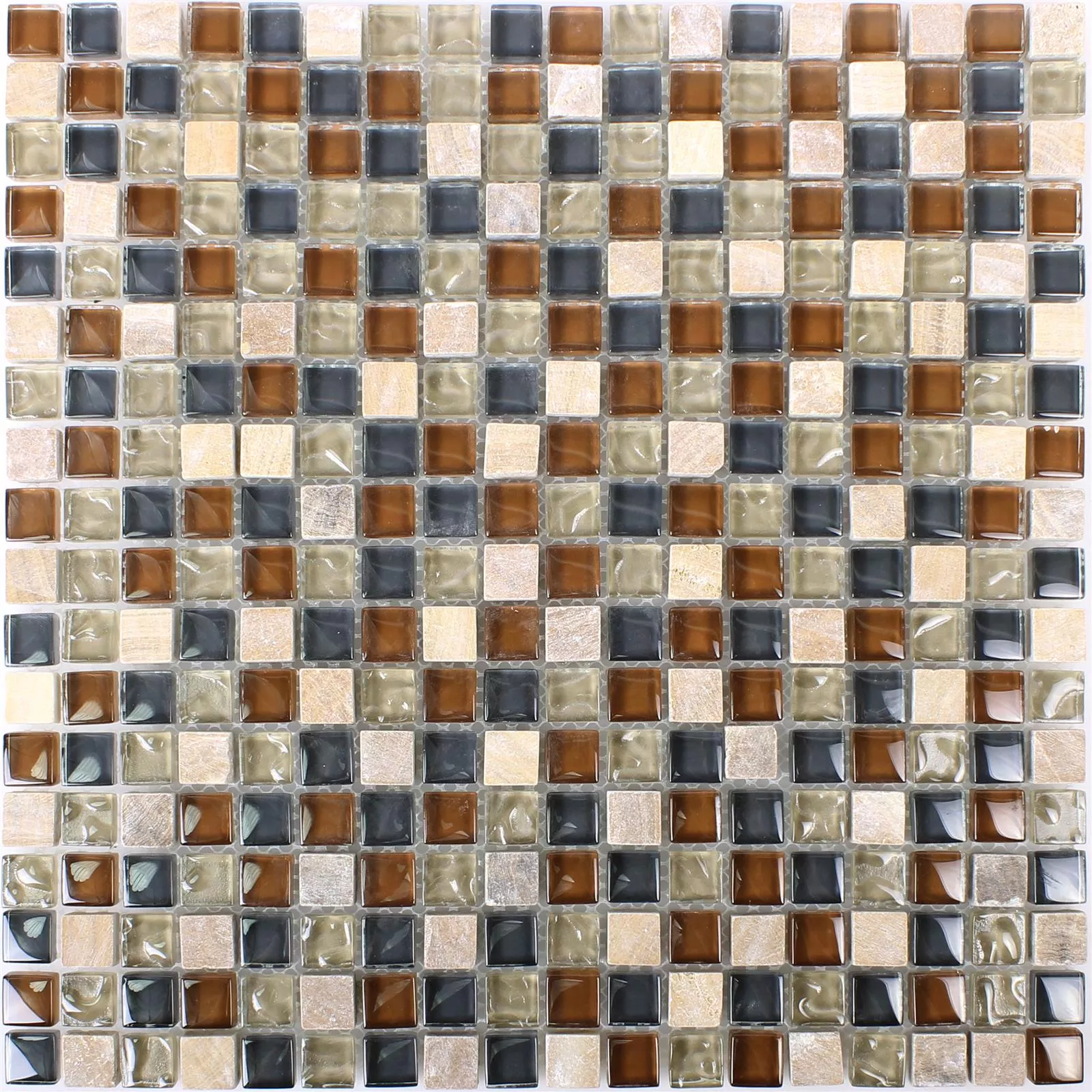 Stakleni Mozaik Pločice Od Prirodnog Kamena Festus Smeđa Bež Siva