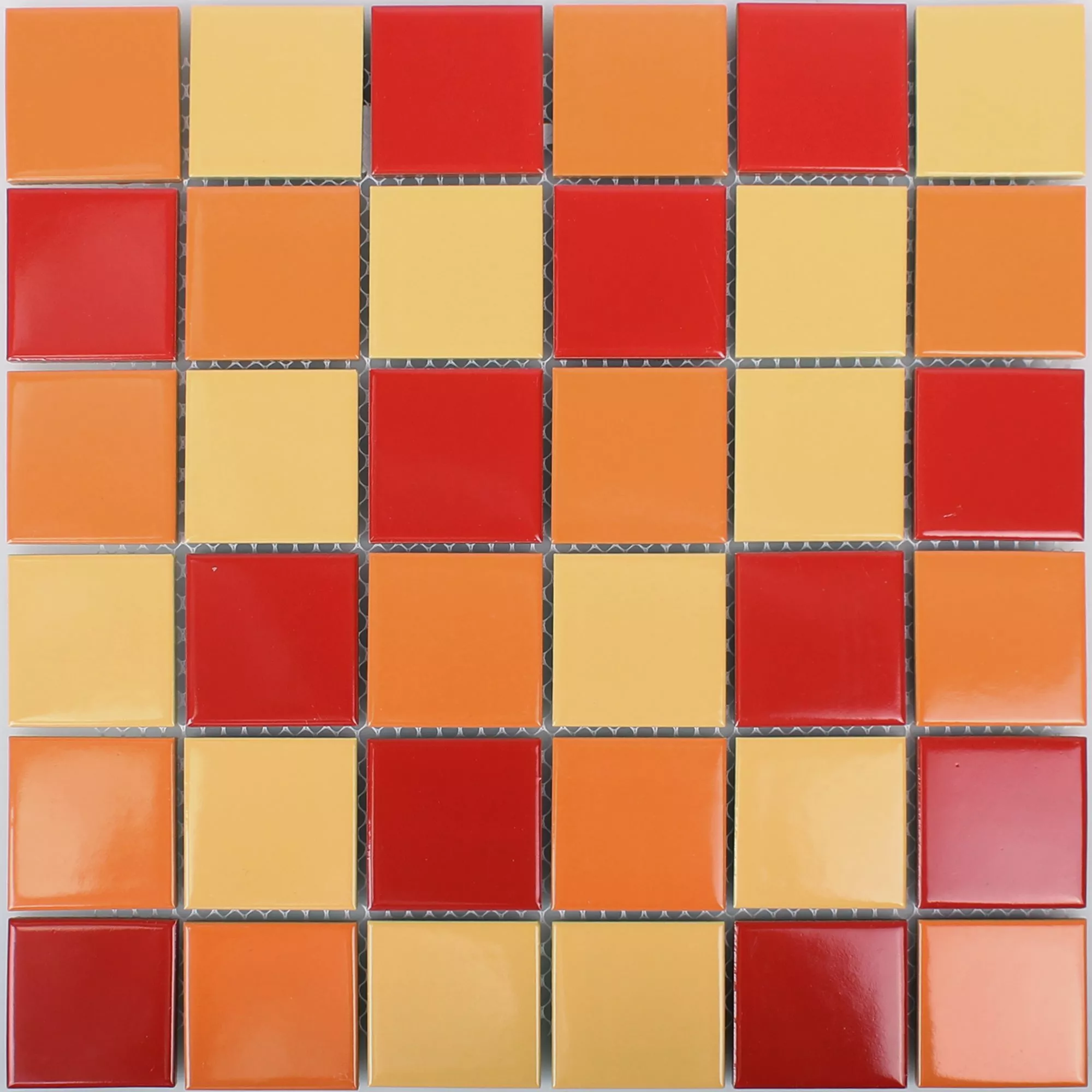 Uzorak Mozaik Pločice Keramika Dordogne Žuta Narančasta Crvena 