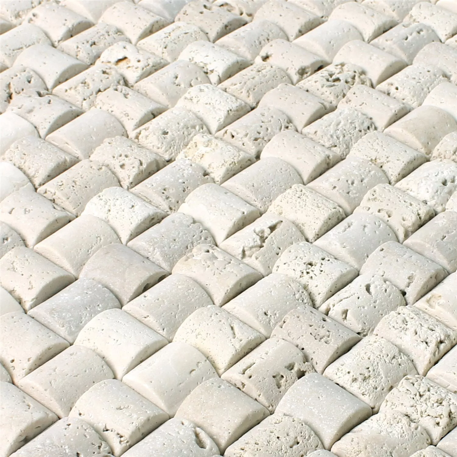 Uzorak Mozaik Od Prirodnog Kamena Pločice Travertin Galene Bež 3D