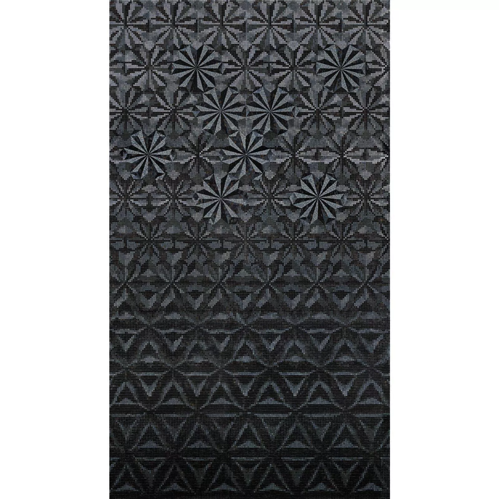 Mozaik Staklo Slika Magicflower Black 110x240cm