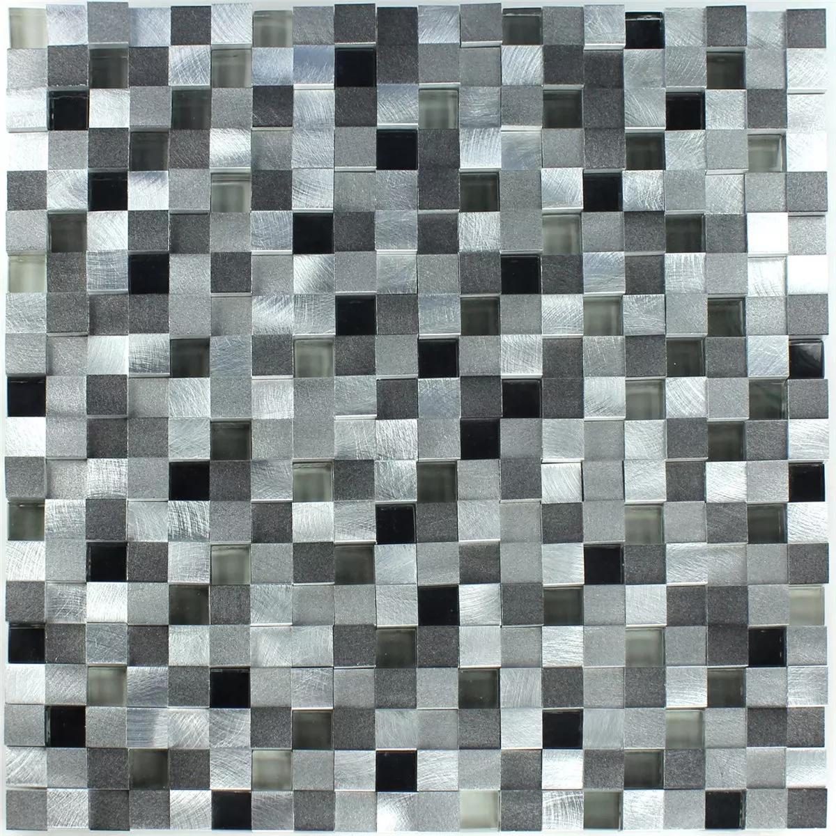 Uzorak Mozaik Pločice Aluminij Staklo D Design Black Mix