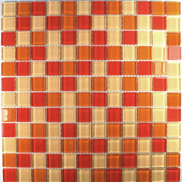 Stakleni Mozaik Pločice Valencia Narančasto Crvena