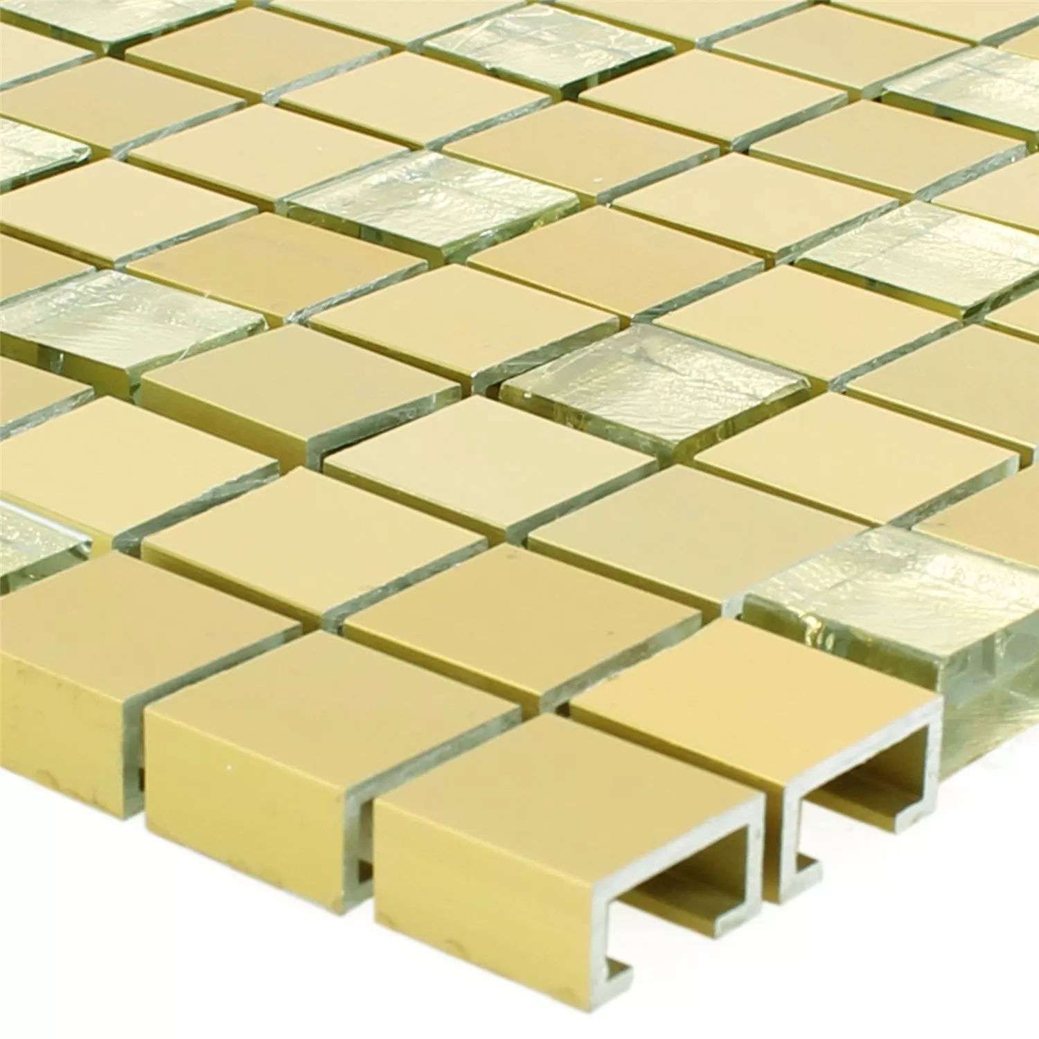 Mozaik Pločice Lissabon Aluminij Staklo Mix Zlatna