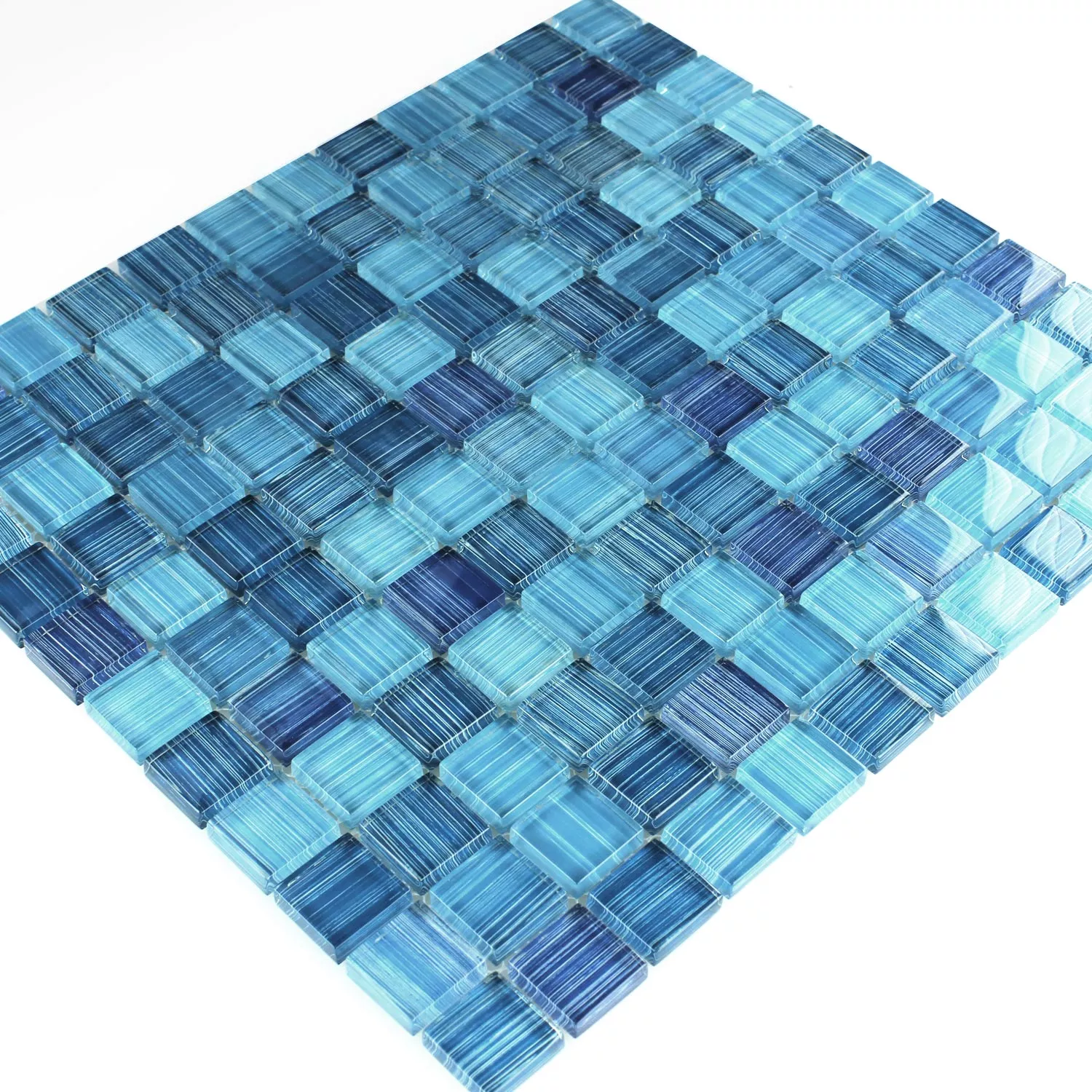 Stakleni Mozaik Pločice Plava Prugast