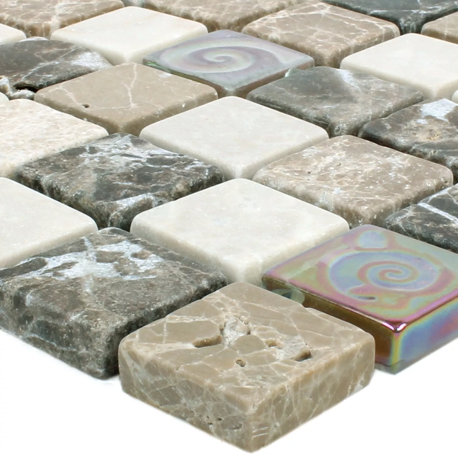 Mozaik Pločice Relief Mramor Java Staklo Mix Bež
