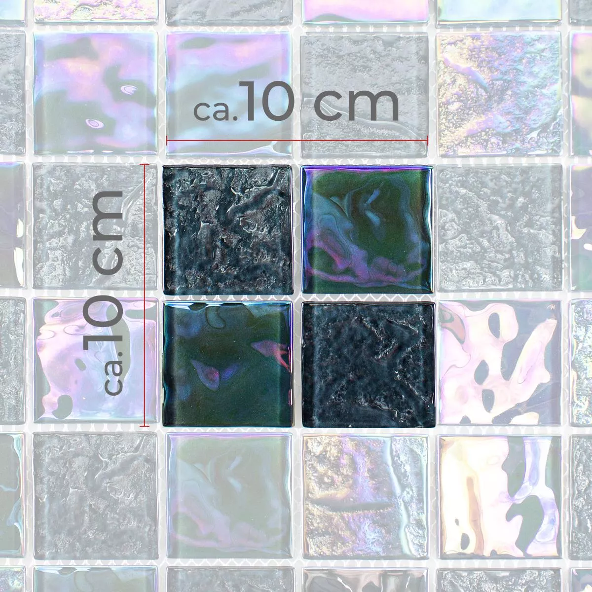 Uzorak Stakleni Mozaik Pločice Efekt Sedefa Darwin Crna