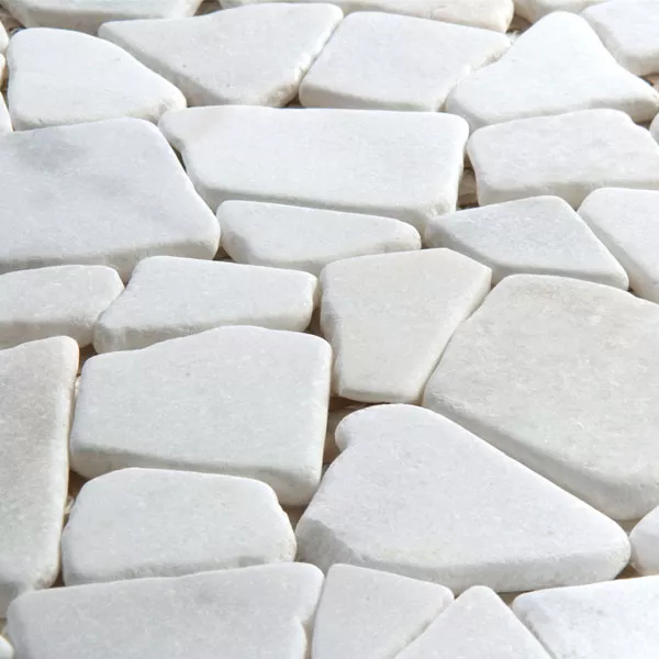Uzorak Mozaik Pločice Lomljeni Mramor Prirodni Kamen Antika Bijela