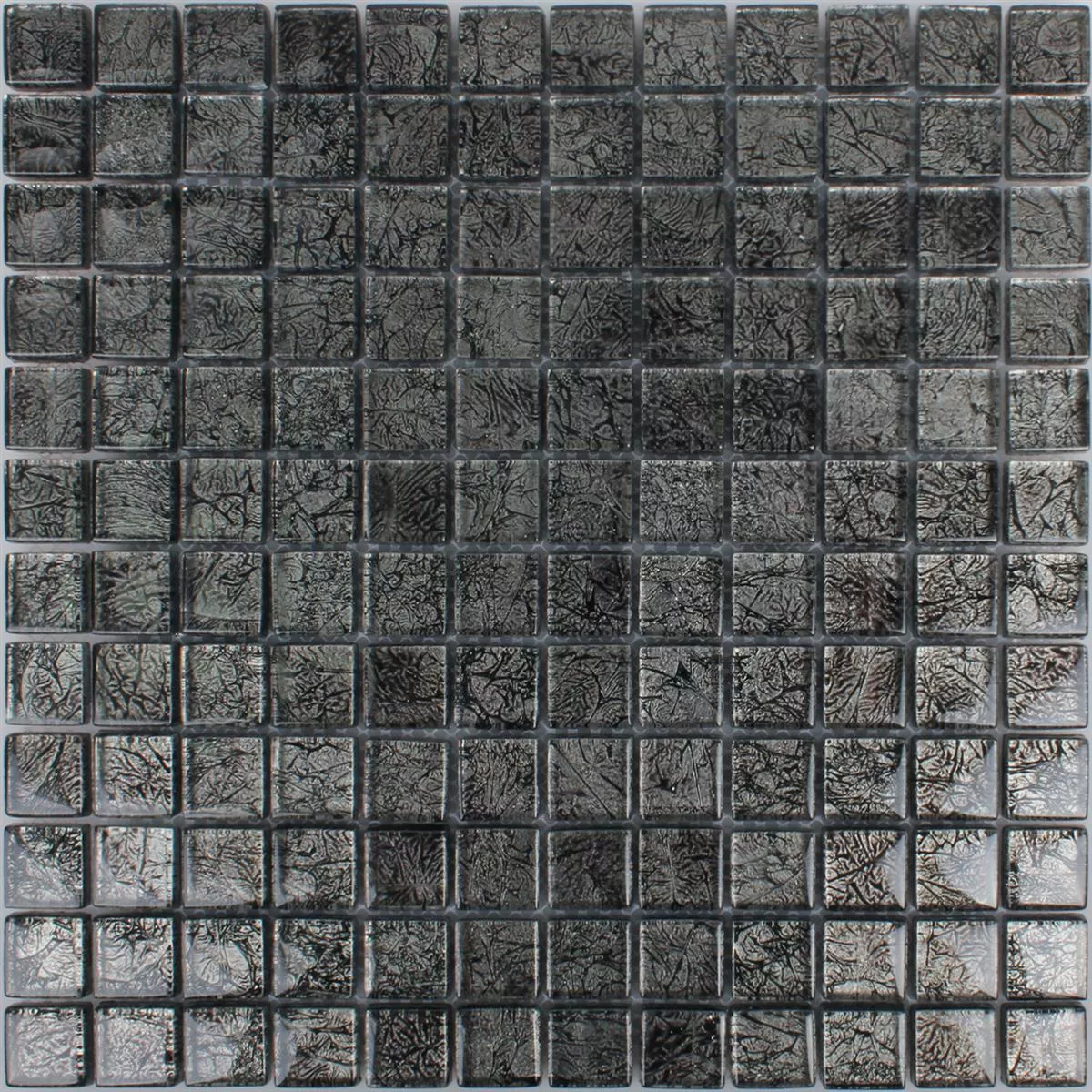 Mozaik Pločice Staklo Kandila Crna 23x23x8mm