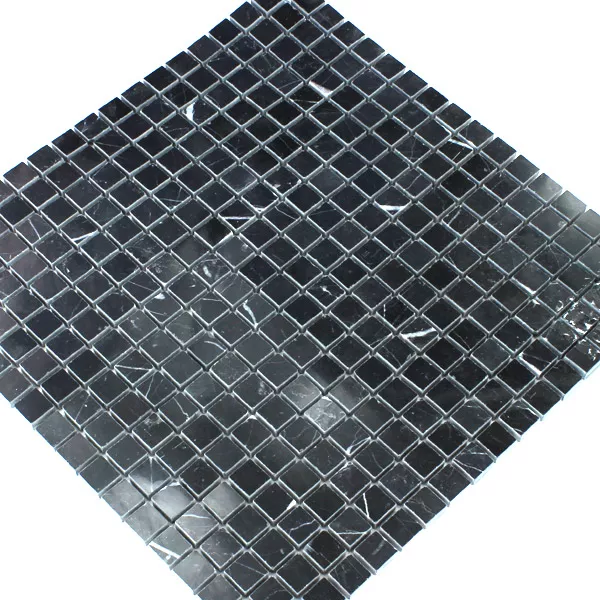 Mozaik Pločice Mramor 15x15x8mm Crna Poliran