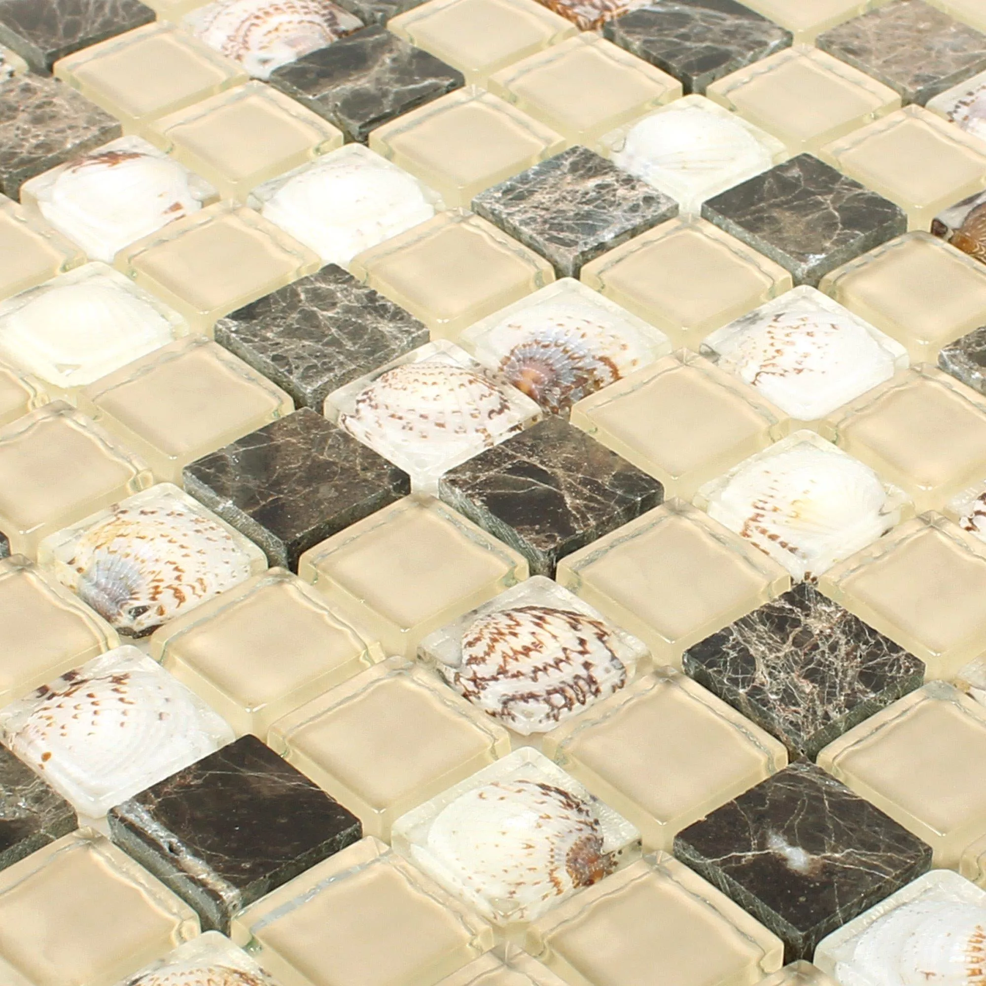 Uzorak Stakleni Mozaik Pločice Od Prirodnog Kamena Tatvan Smeđa Bež