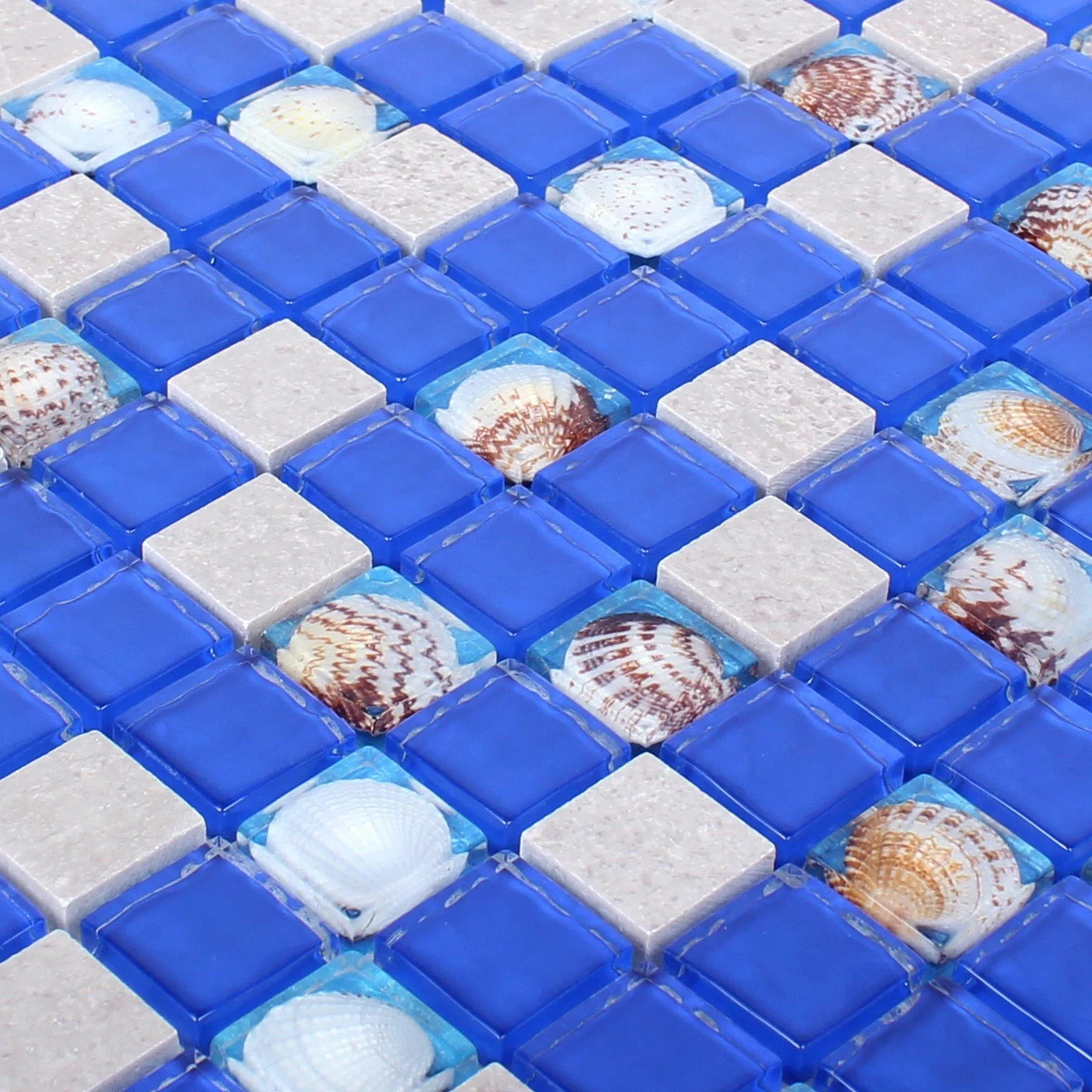 Uzorak Stakleni Mozaik Pločice Od Prirodnog Kamena Tatvan Plava Siva
