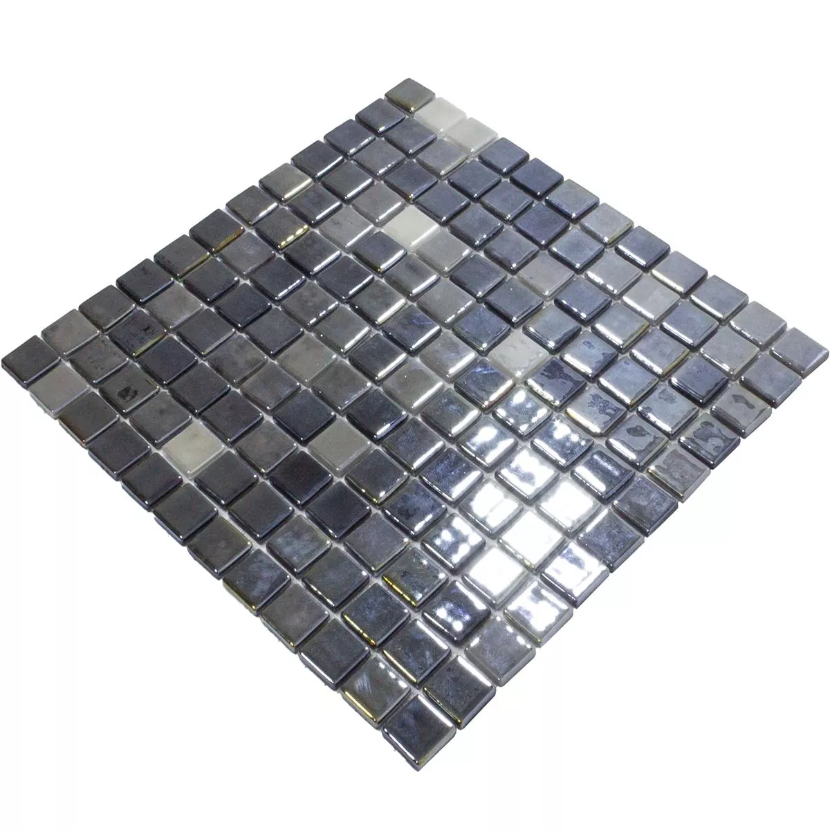 Uzorak Stakleni Mozaik Pločice Silvertown Antracit Metallic 25x25mm