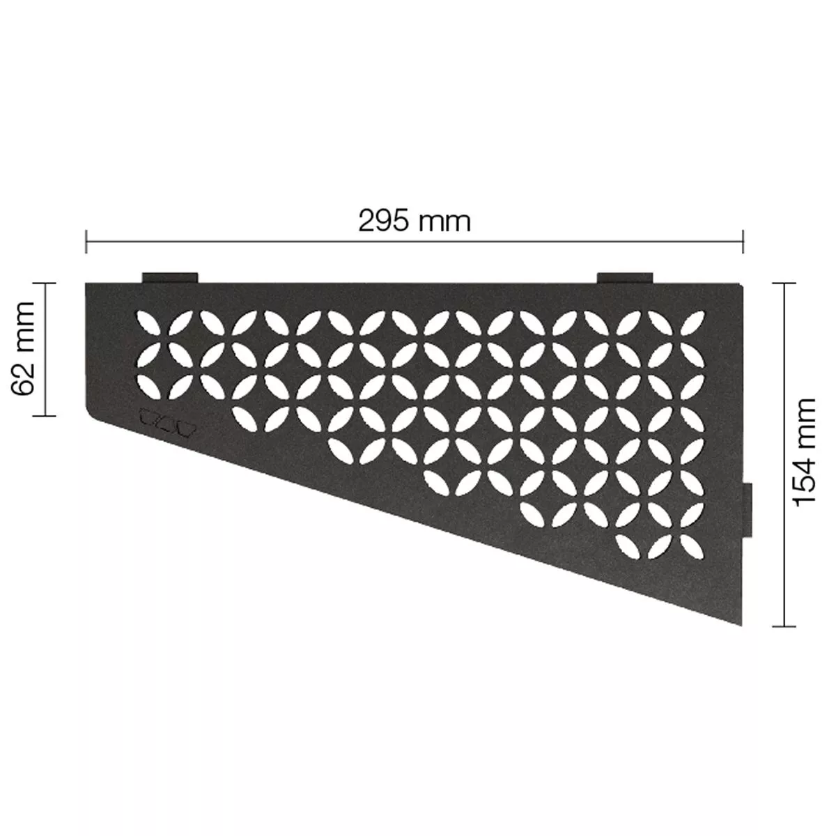 Zidna polica za tuš kabinu Schlüter kvadrat 15,4x29,5 cm cvjetni antracit