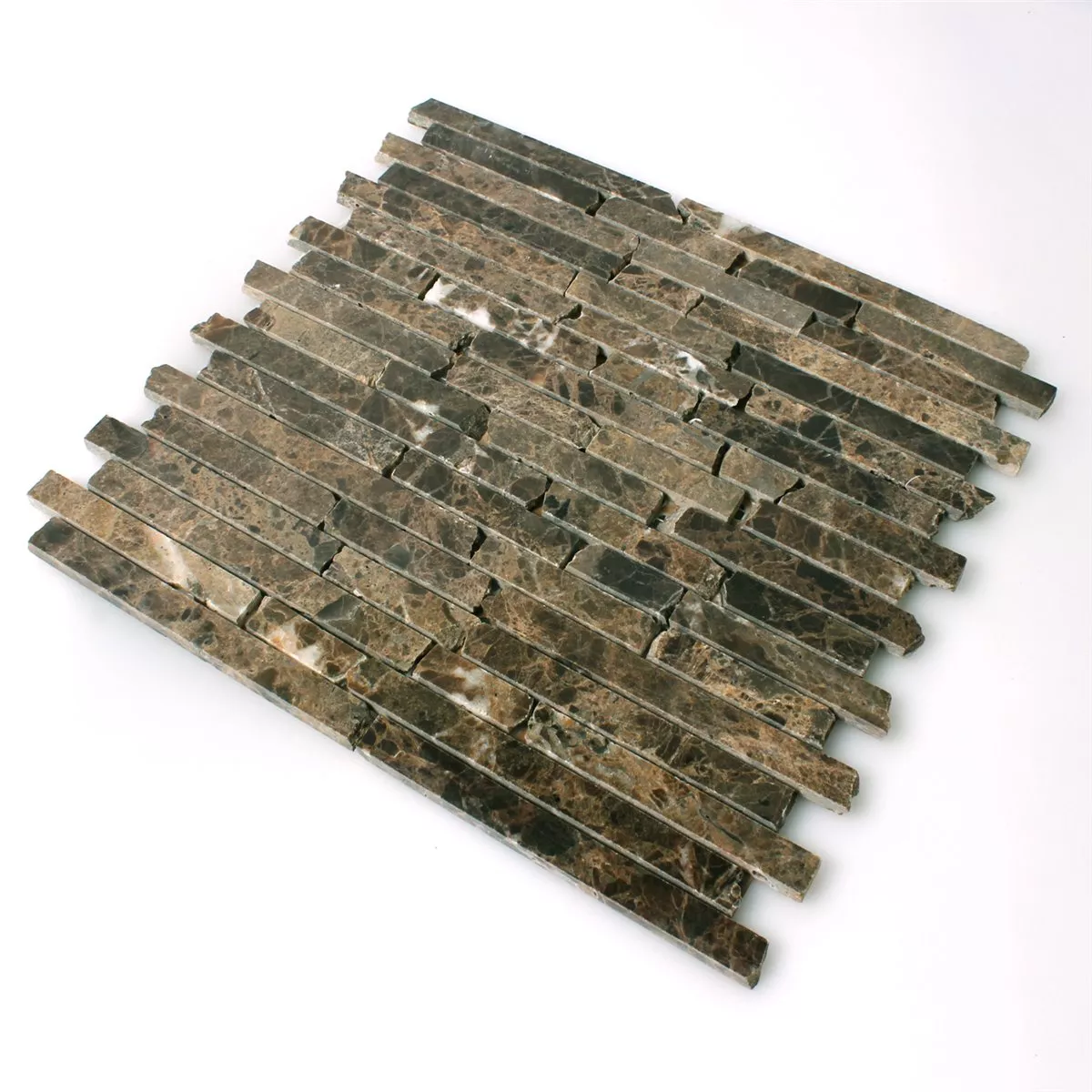 Mozaik Pločice Mramor Prirodni Kamen Impala Smeđa Poliran