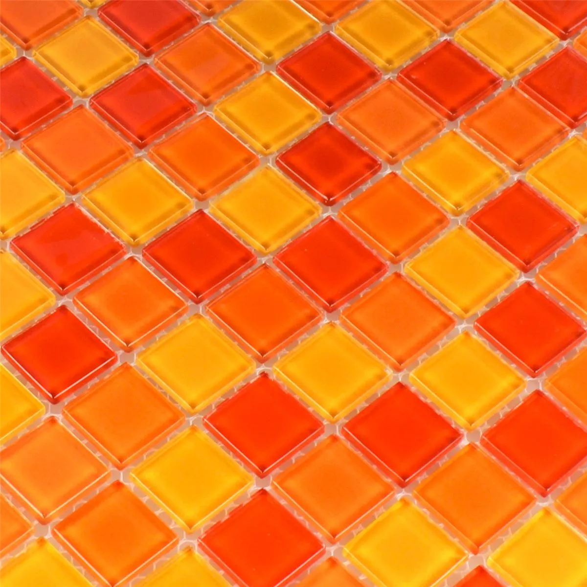 Uzorak Mozaik Pločice Staklo Narančasto Crvena Žuta 