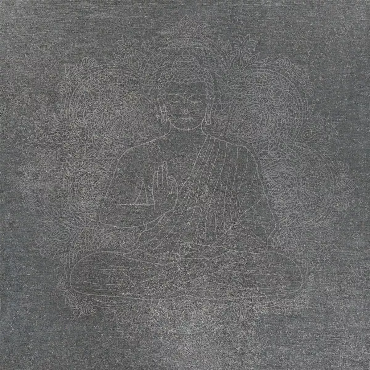 Podne Pločice Imitacija Kamen Horizon Antracit Dekoracija Buda