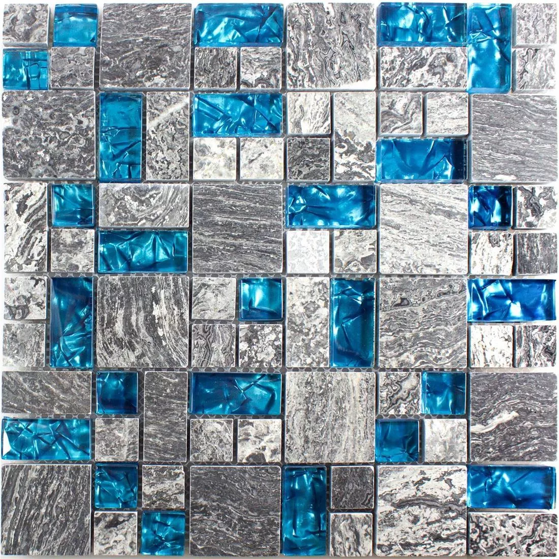 Uzorak Stakleni Mozaik Pločice Od Prirodnog Kamena Manavgat Siva Plava ix