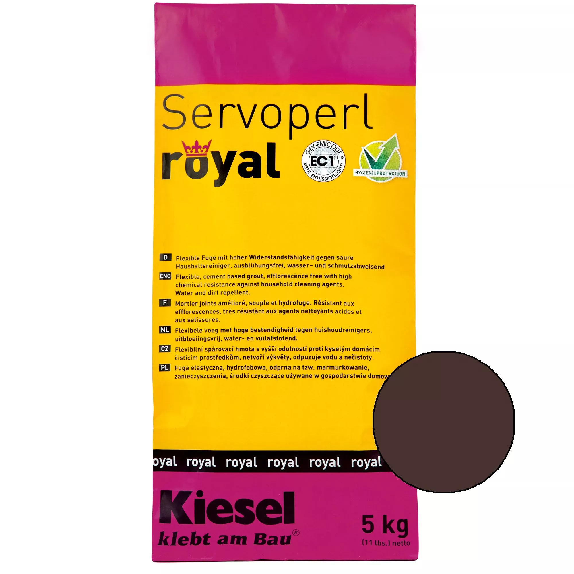 Kiesel Servoperl Royal - Fleksibilni Spoj Koji Odbija Vodu I Prljavštinu (5 Kg Balibraun)