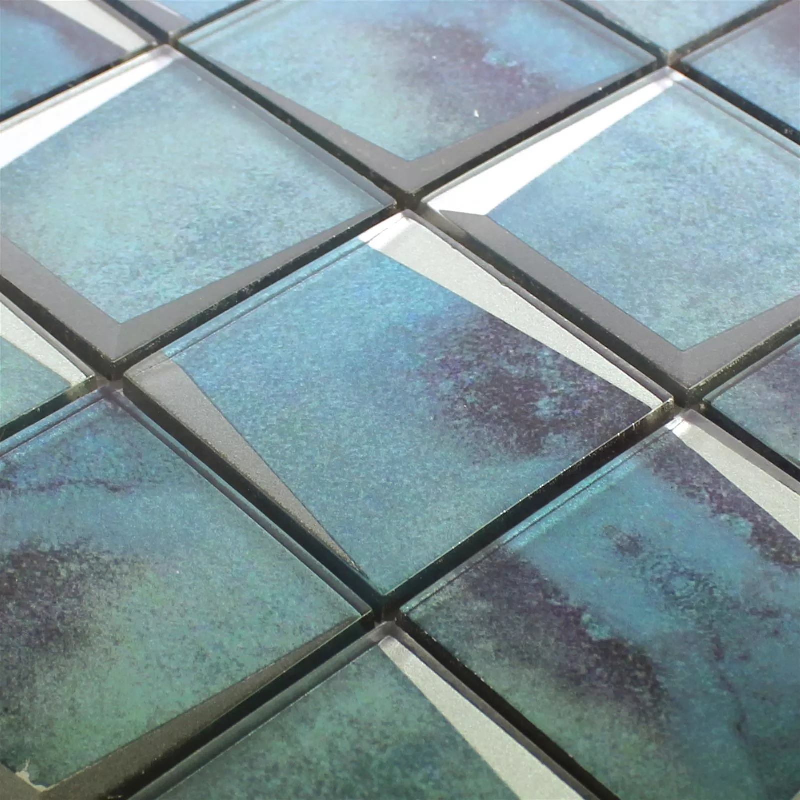 Stakleni Mozaik 3D Izgled, Imitacija Leonora Plava Tirkizna
