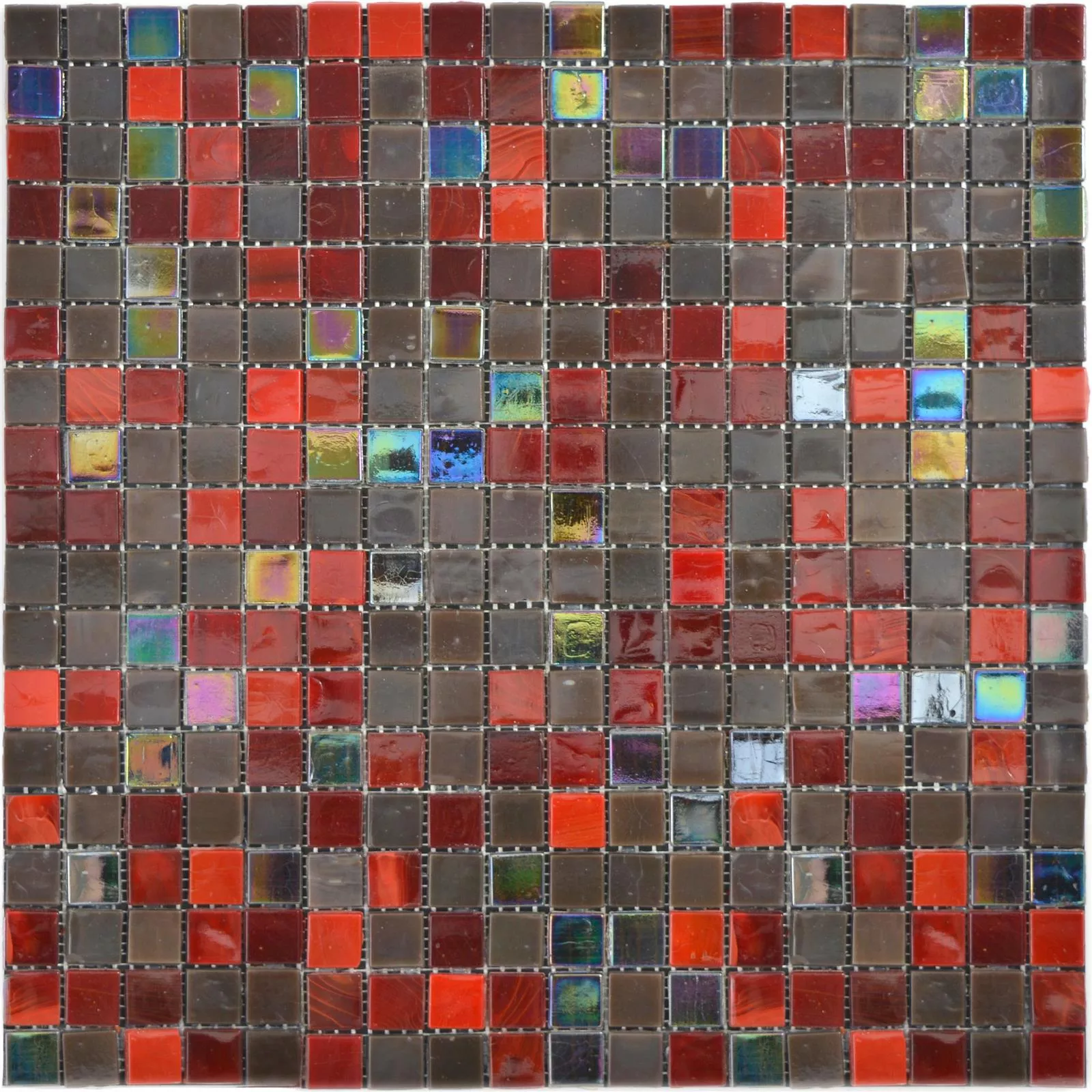 Uzorak Staklo Mozaik Pločice Rexford Efekt Sedefa Smeđa Crvena