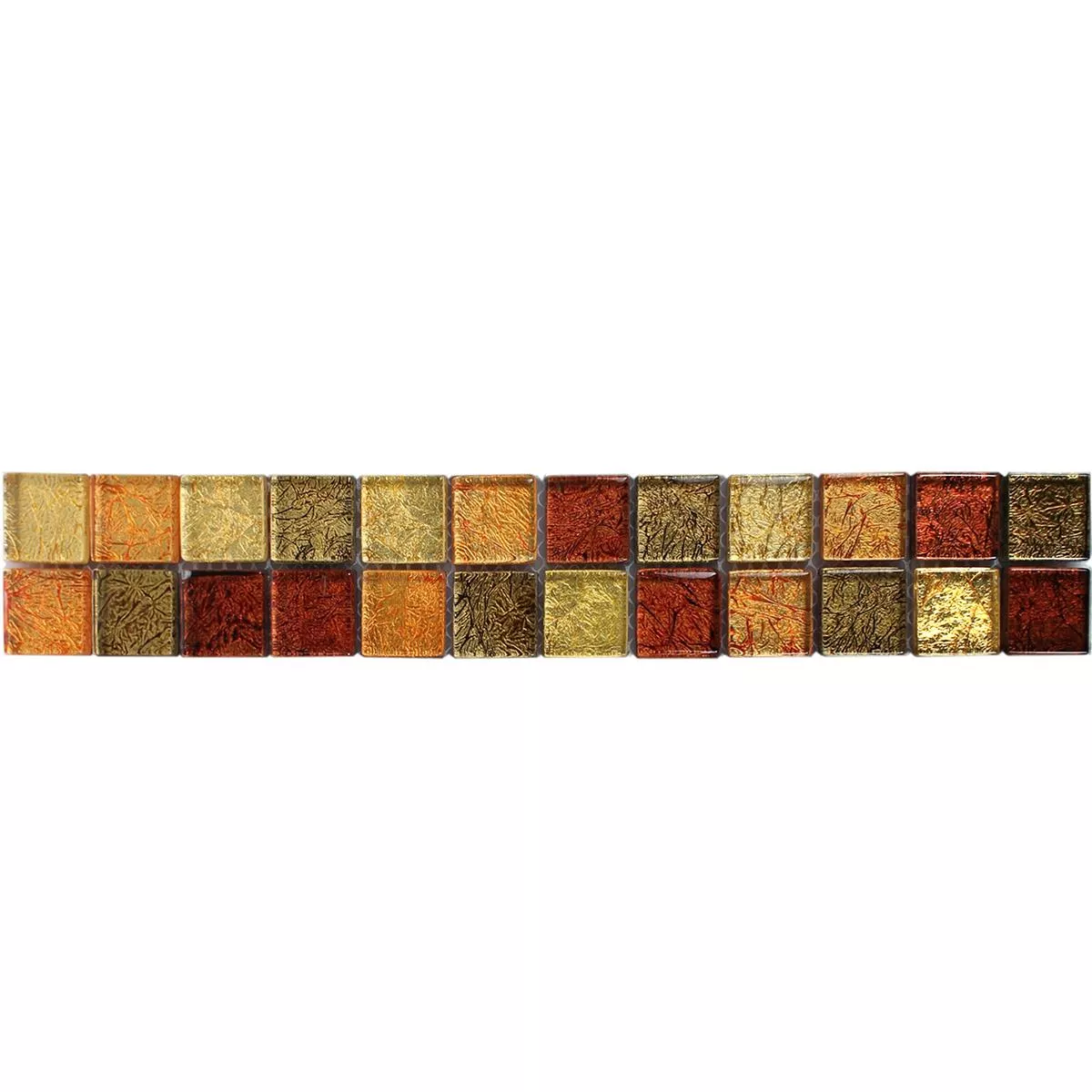 Stakleni Mozaik Pločice Bordura SantaFe Zlatna Narančasta Q23