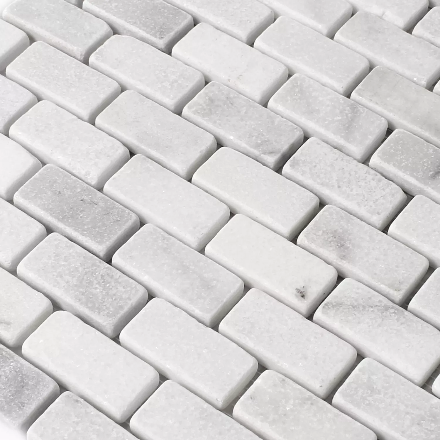 Mozaik Pločice Mramor Prirodni Kamen Treviso Brick Bijela