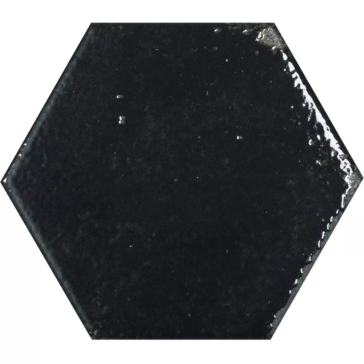 Zidne Pločice Lara Sjajne Valovit 13x15cm Šesterokut Crna Zidne Pločice Lara Sjajne Valovit 13x15cm Šesterokut Crna