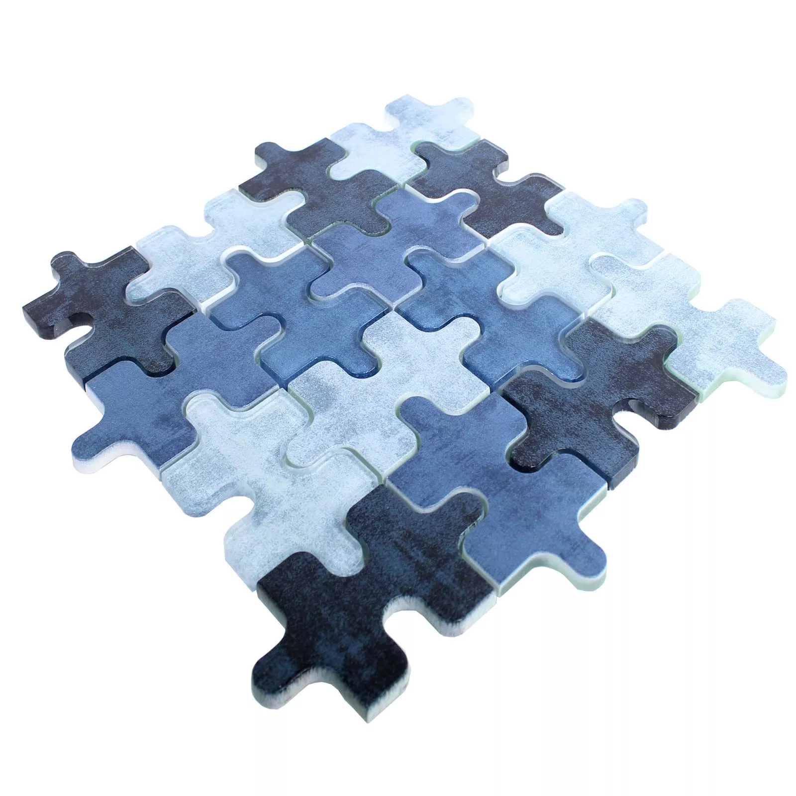 Uzorak Stakleni Mozaik Pločice Puzzle Plava