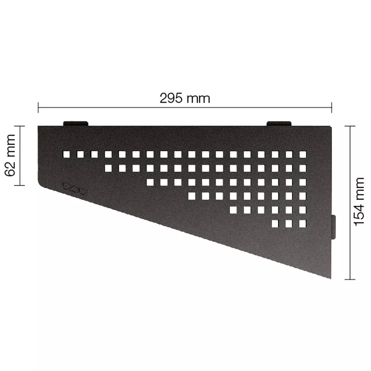 Zidna polica za tuš kabinu Schlüter kvadrat 15,4x29,5cm kvadrat antracit