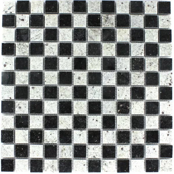 Uzorak Mozaik Pločice Granit Galaxy Crni Kašmir Bijela