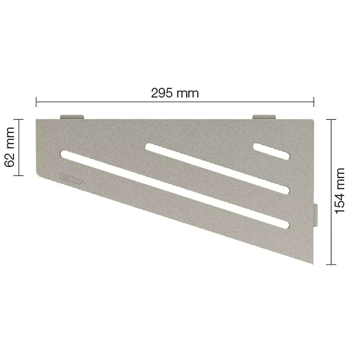 Zidna polica za tuš kabinu Schlüter kvadrat 15,4x29,5cm valovito siva