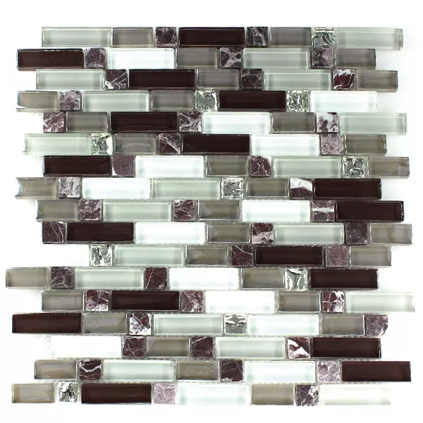 Uzorak Mozaik Pločice Staklo Mramor Lila Smeđa ix Format