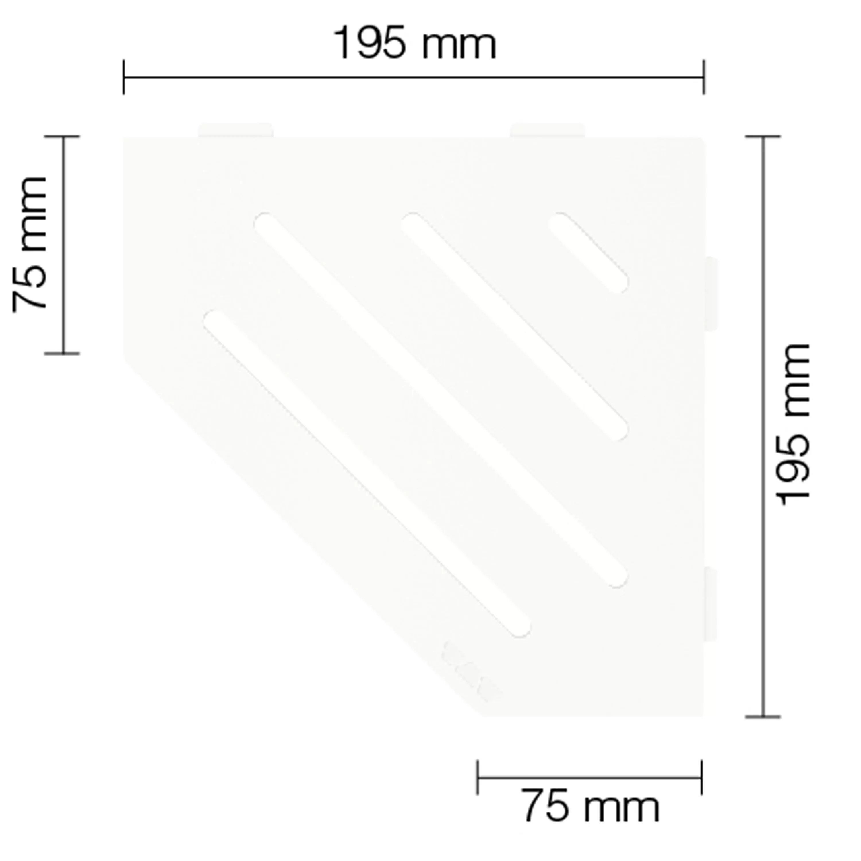 Zidna polica za tuš kabinu Schlüter 5agon 19,5x19,5 cm Wave White