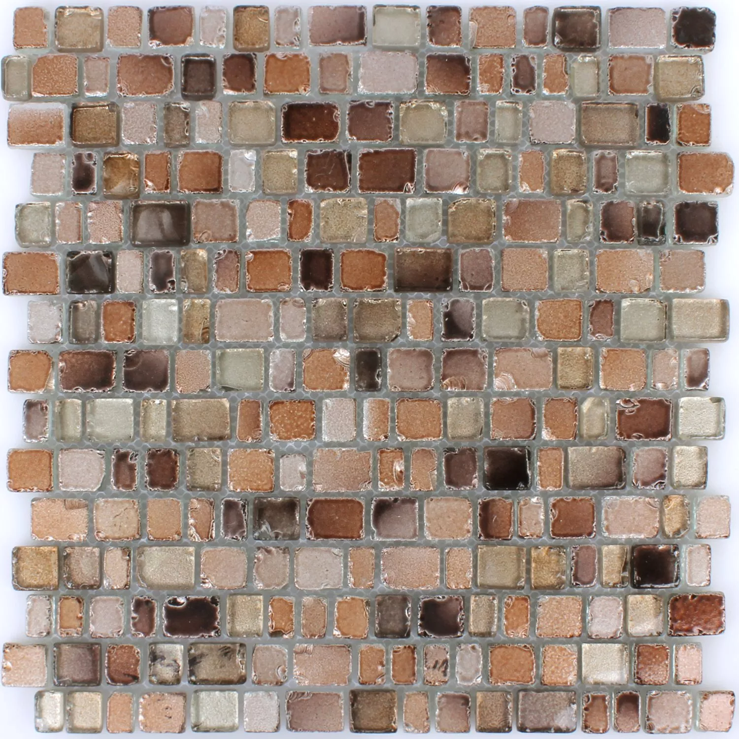 Mozaik Pločice Staklo Roxy Smeđa Srebrna