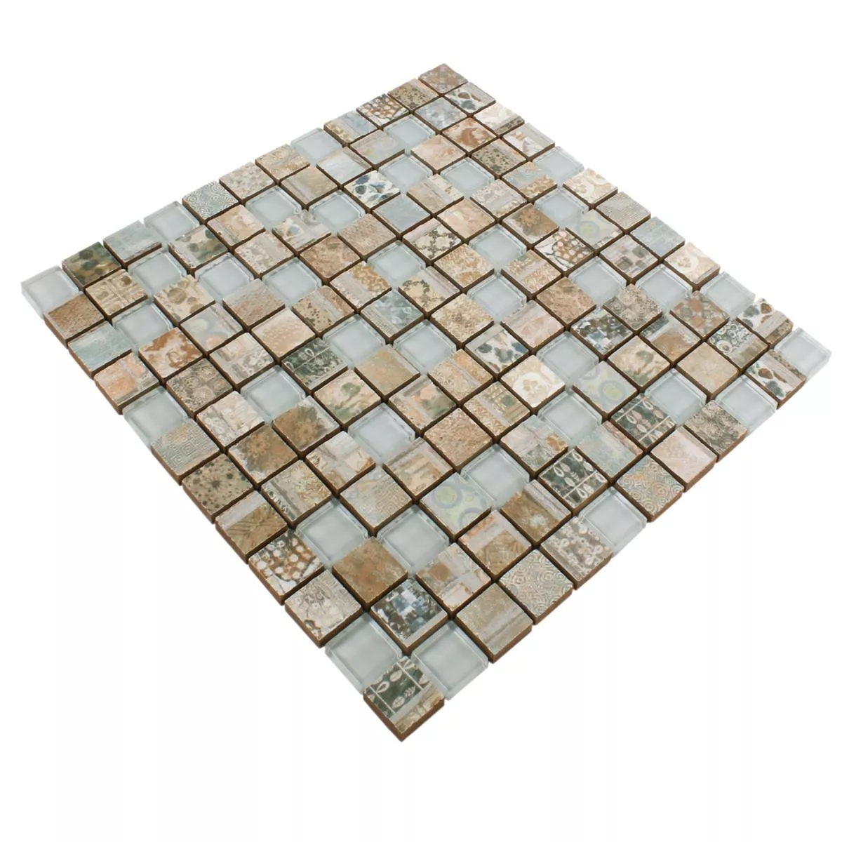 Uzorak Mozaik Pločice Staklo Keramika Bellevue Smeđa Kvadrat