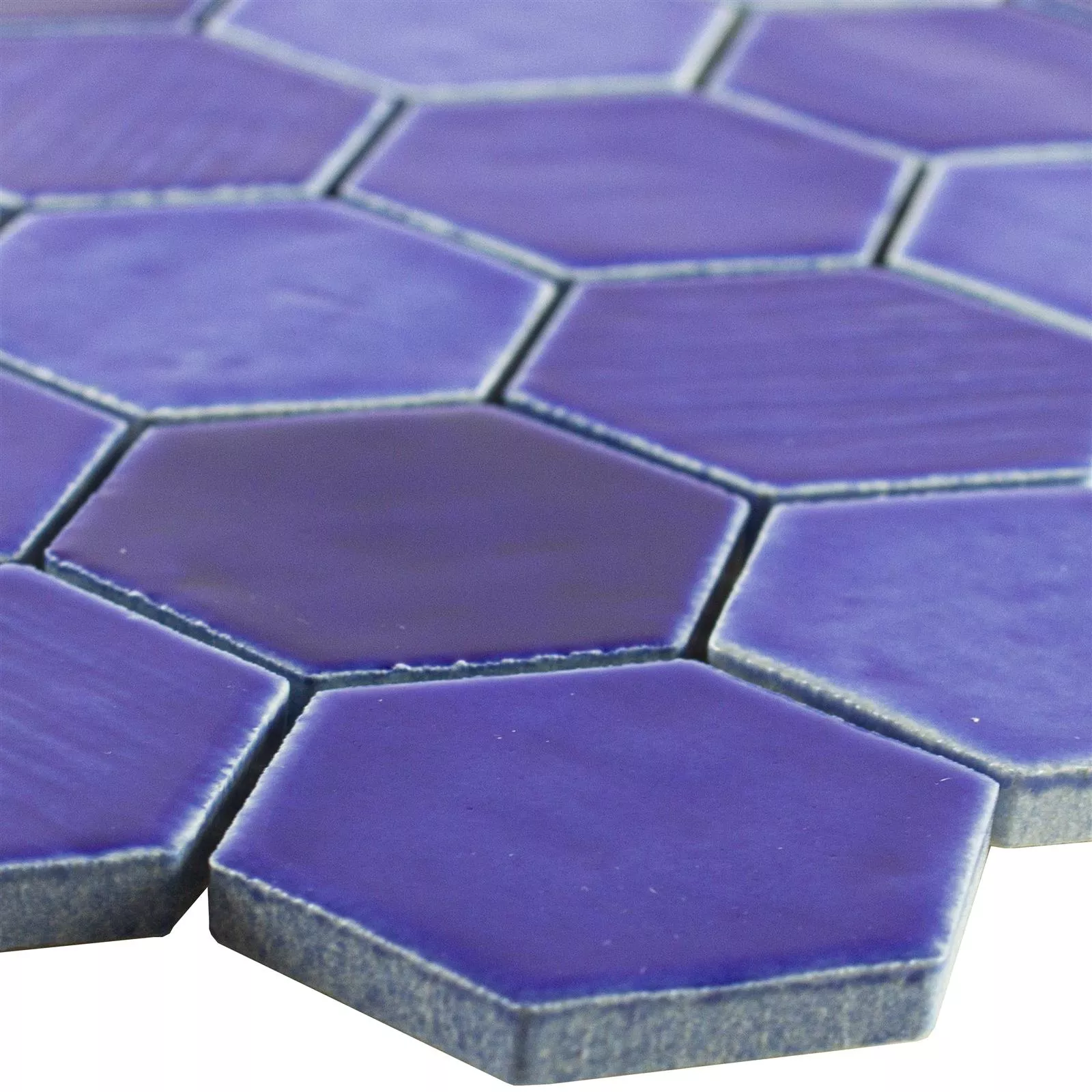 Uzorak Keramika Mozaik Pločice Roseburg Šesterokut Sjajne Plava