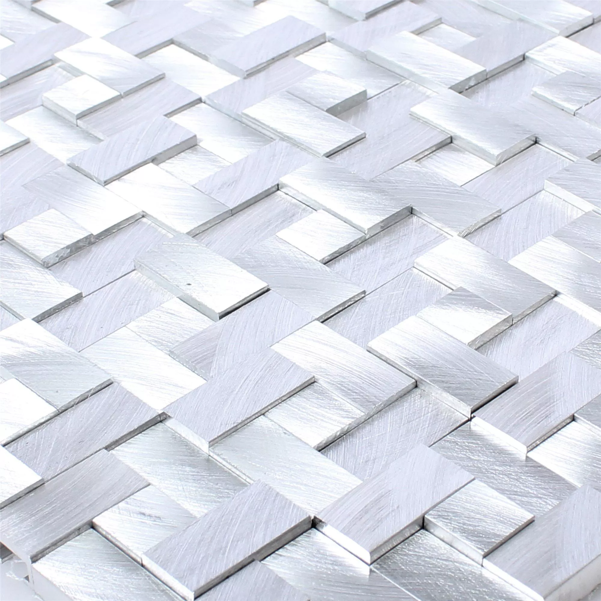 Mozaik Pločice Aluminij Metal Elvis 3D Srebrna