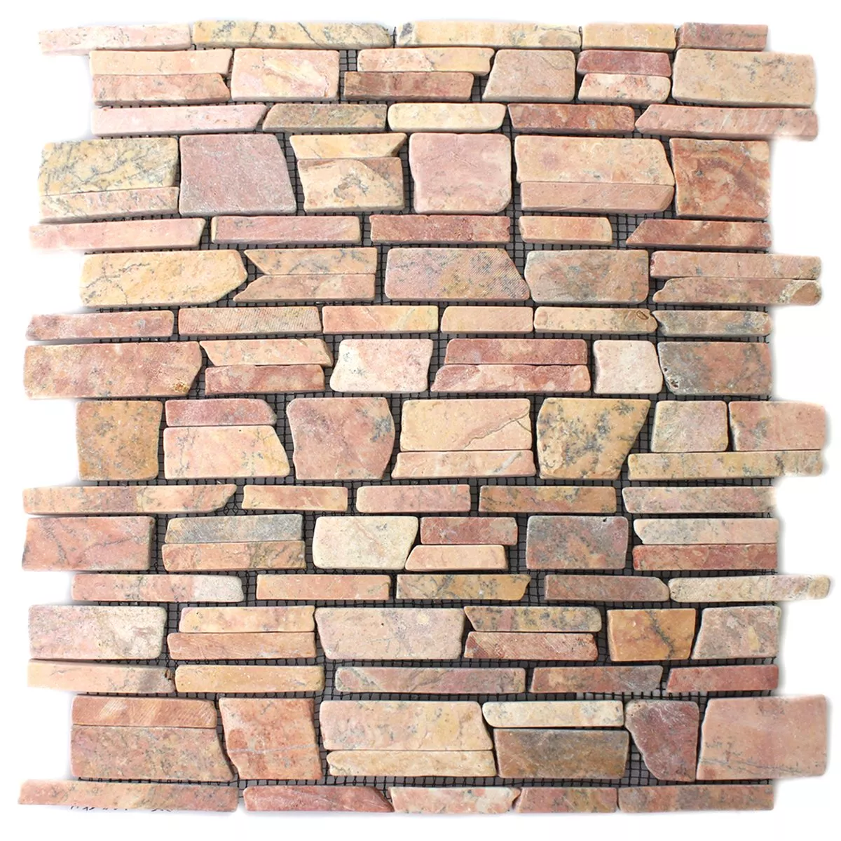 Uzorak Mozaik Pločice Mramor Prirodni Kamen Brick Rosso Verona