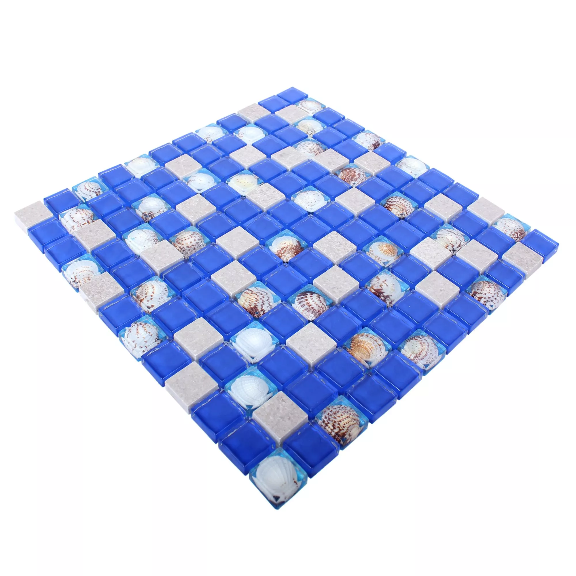 Uzorak Stakleni Mozaik Pločice Od Prirodnog Kamena Tatvan Plava Siva