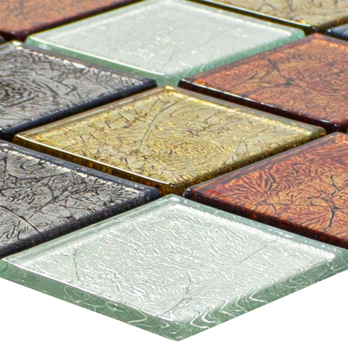 Stakleni Mozaik Pločice Curlew Crvena Smeđa Srebrna Q48 4mm 