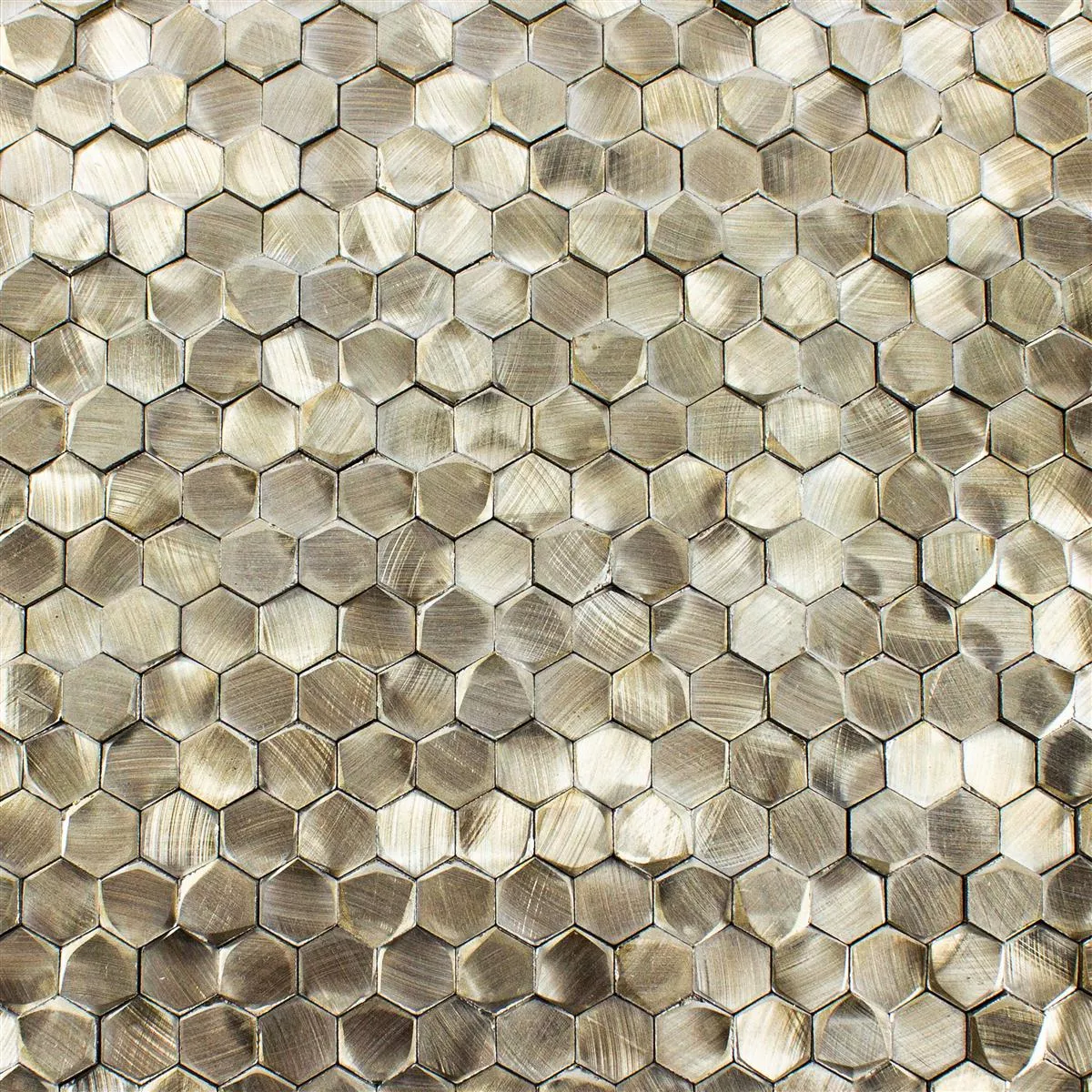 Uzorak Aluminij Metal Mozaik Pločice McAllen Zlatna