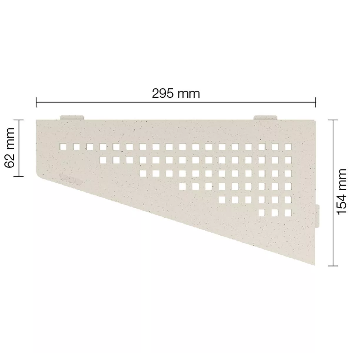 Zidna polica za tuš kabinu Schlüter četvrtasta 15,4x29,5cm kvadratna boja slonovače