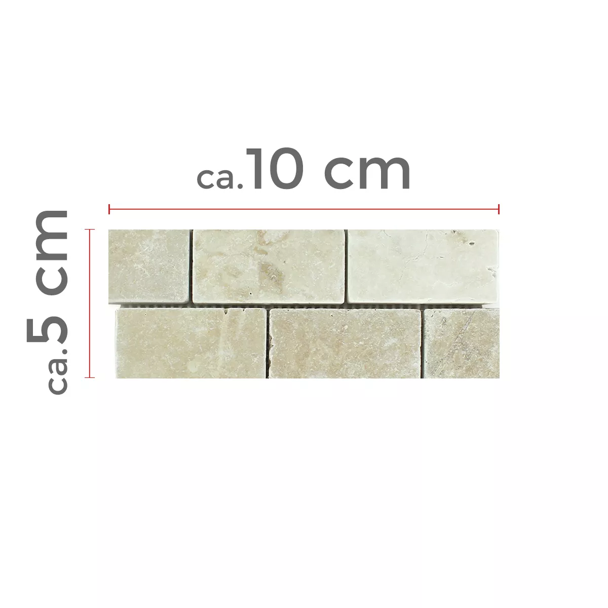 Uzorak Travertin Mozaik Pločice Bugio Chiaro Brick