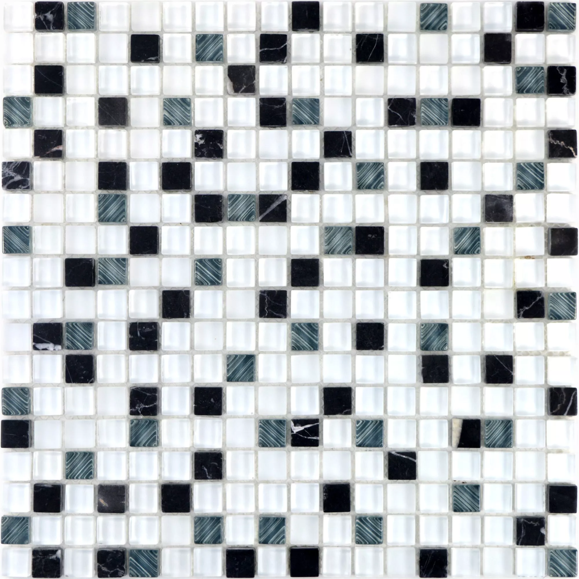 Stakleni Mozaik Pločice Od Prirodnog Kamena Nexus Super Bijela Crna