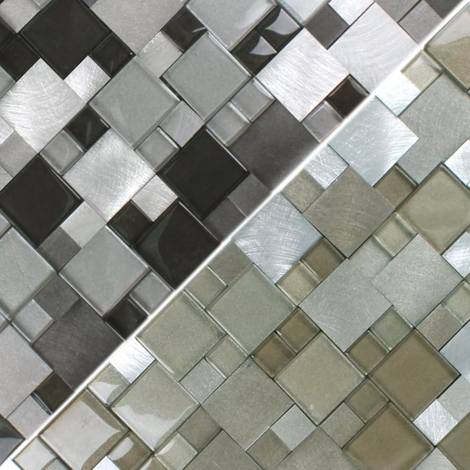Uzorak Mozaik Pločice Staklo Aluminij Condor 3D